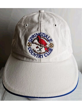 Vintage Springdale Country Club Golf Hat Cardinal Strapback Made In USA Texace